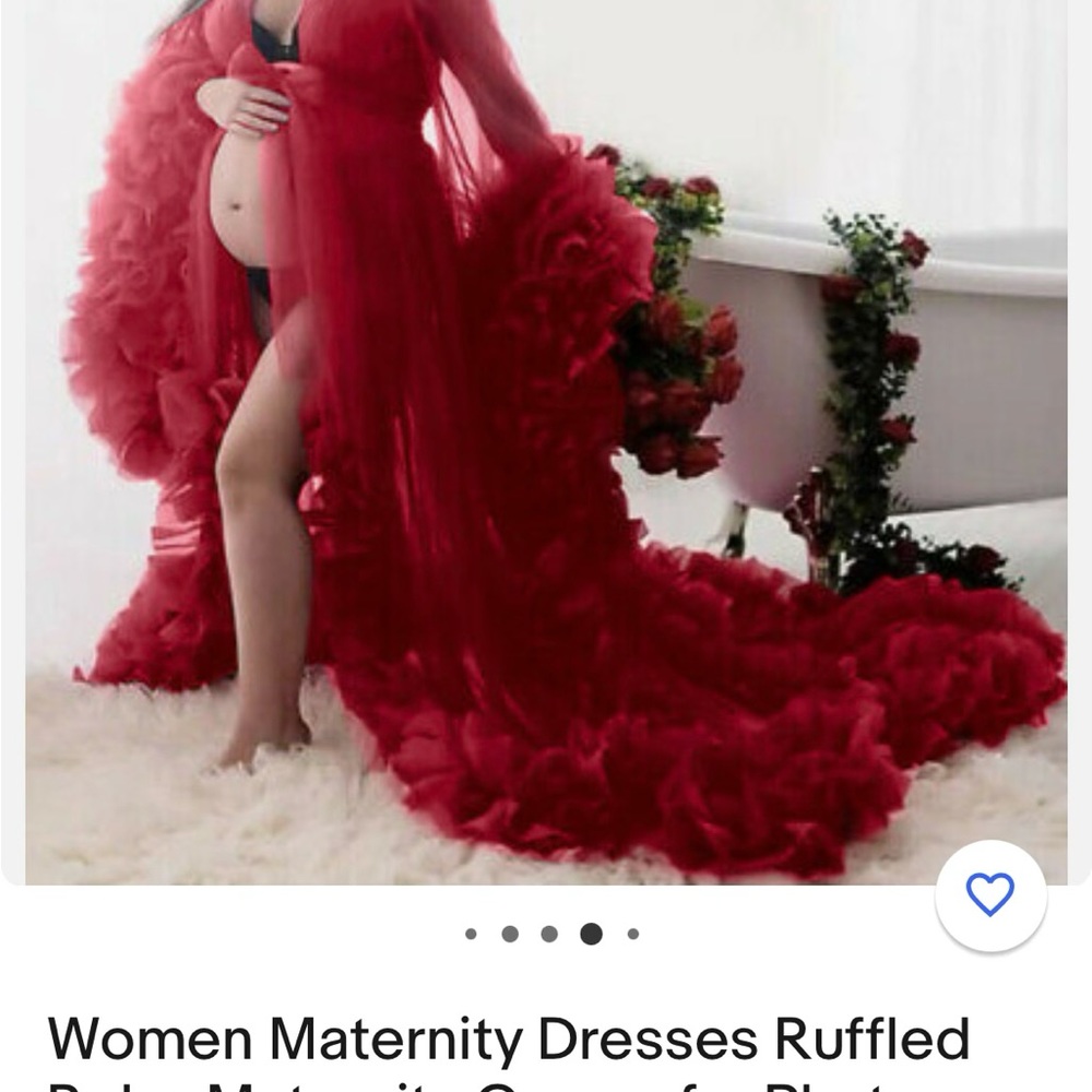 Women Maternity Dress Ruffled Robe - Picture 3 of 3